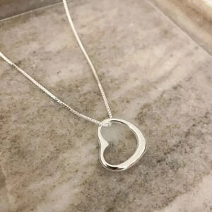 925 Sterling Silver Heart Pendant Necklace Heart Necklace